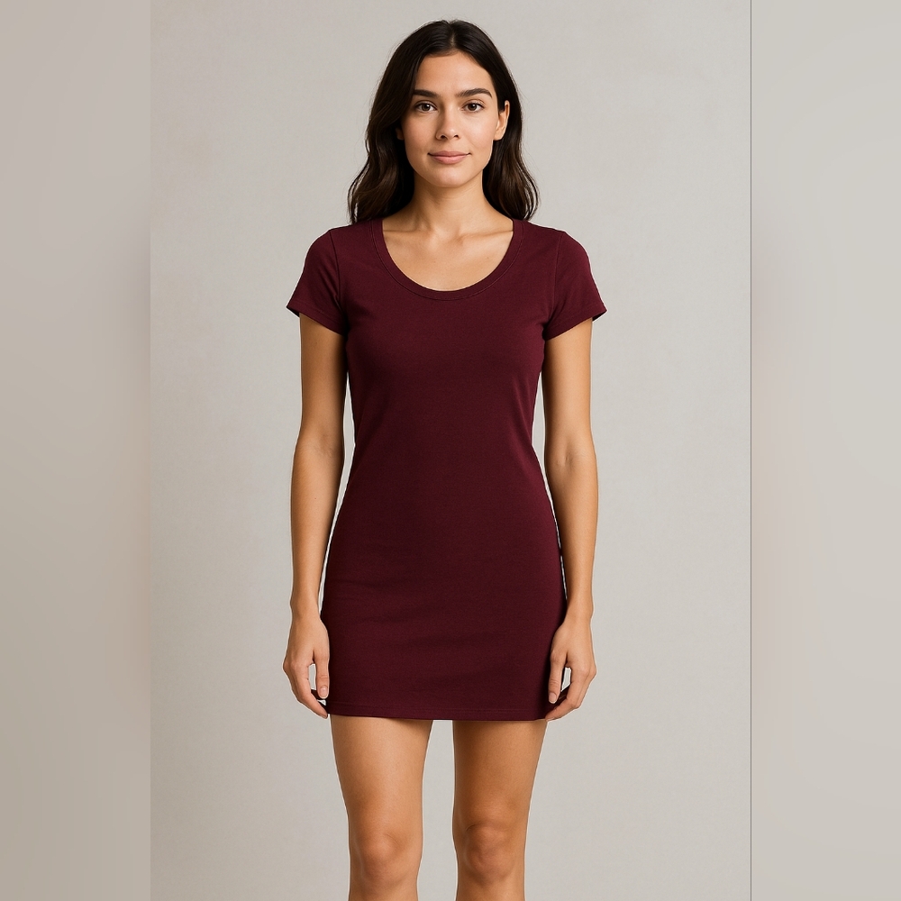Chic Maroon Short Sleeve Women's Top